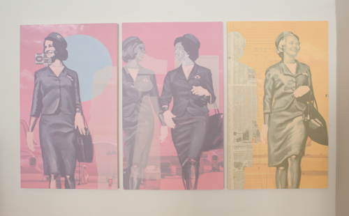Leslie Batty's paintings at the Air Travel Exhibition at Corridor 2122