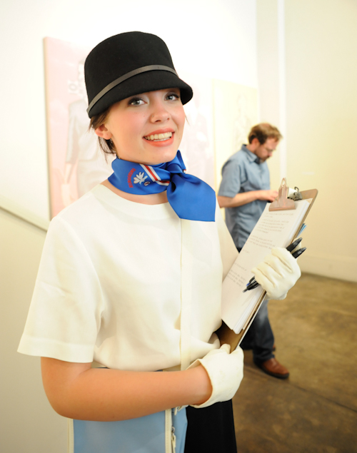 Leslie Batty's niece at the Air Travel Exhibition at Corridor 2122